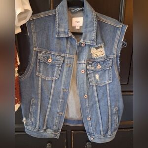 YMI Distressed Blue Denim Vest